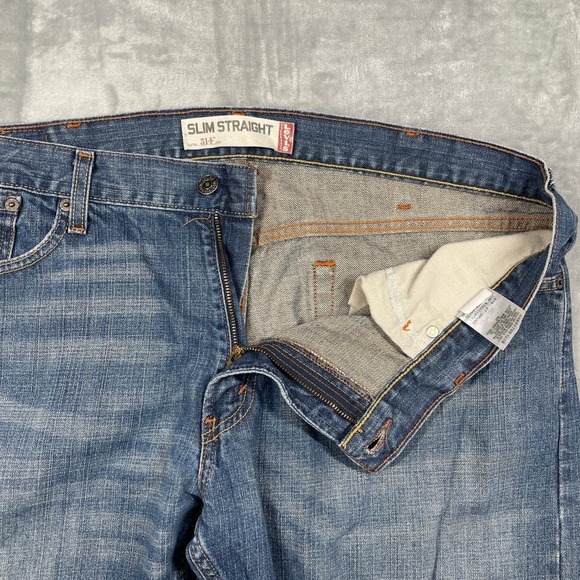 Levi's 514 Mens Slim Straight Jeans Blue Denim Size 38x32 - Picture 9 of 12